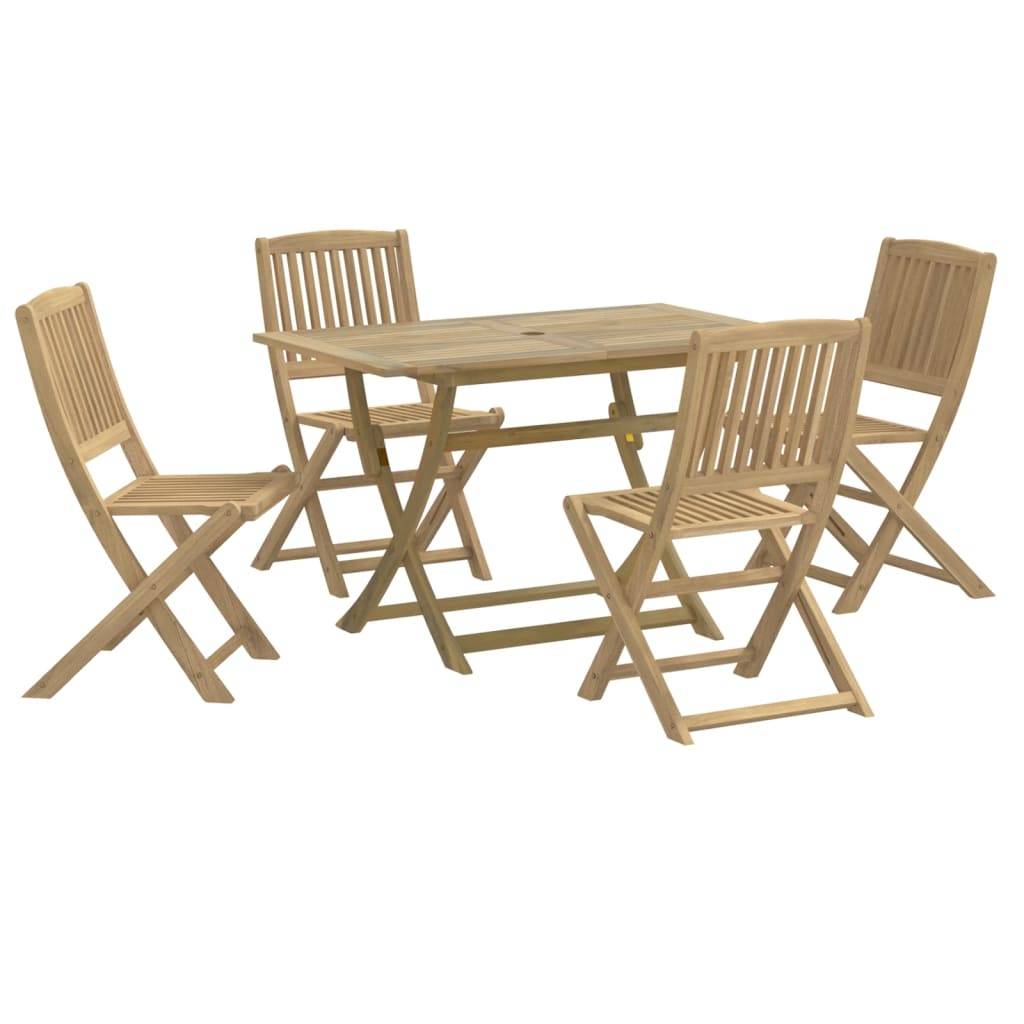 Maison Chic - Ensemble de 5 pcs table de jardin avec chaises - mobilier de jardin Bois d'acacia solide-JU2802 - Image 1