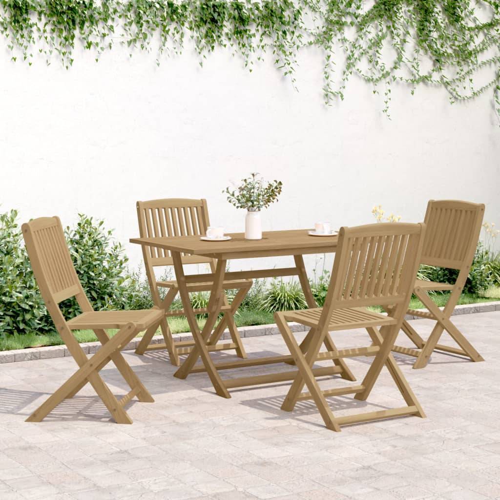 Maison Chic - Ensemble de 5 pcs table de jardin avec chaises - mobilier de jardin Bois d'acacia solide-JU2802 - Image 3