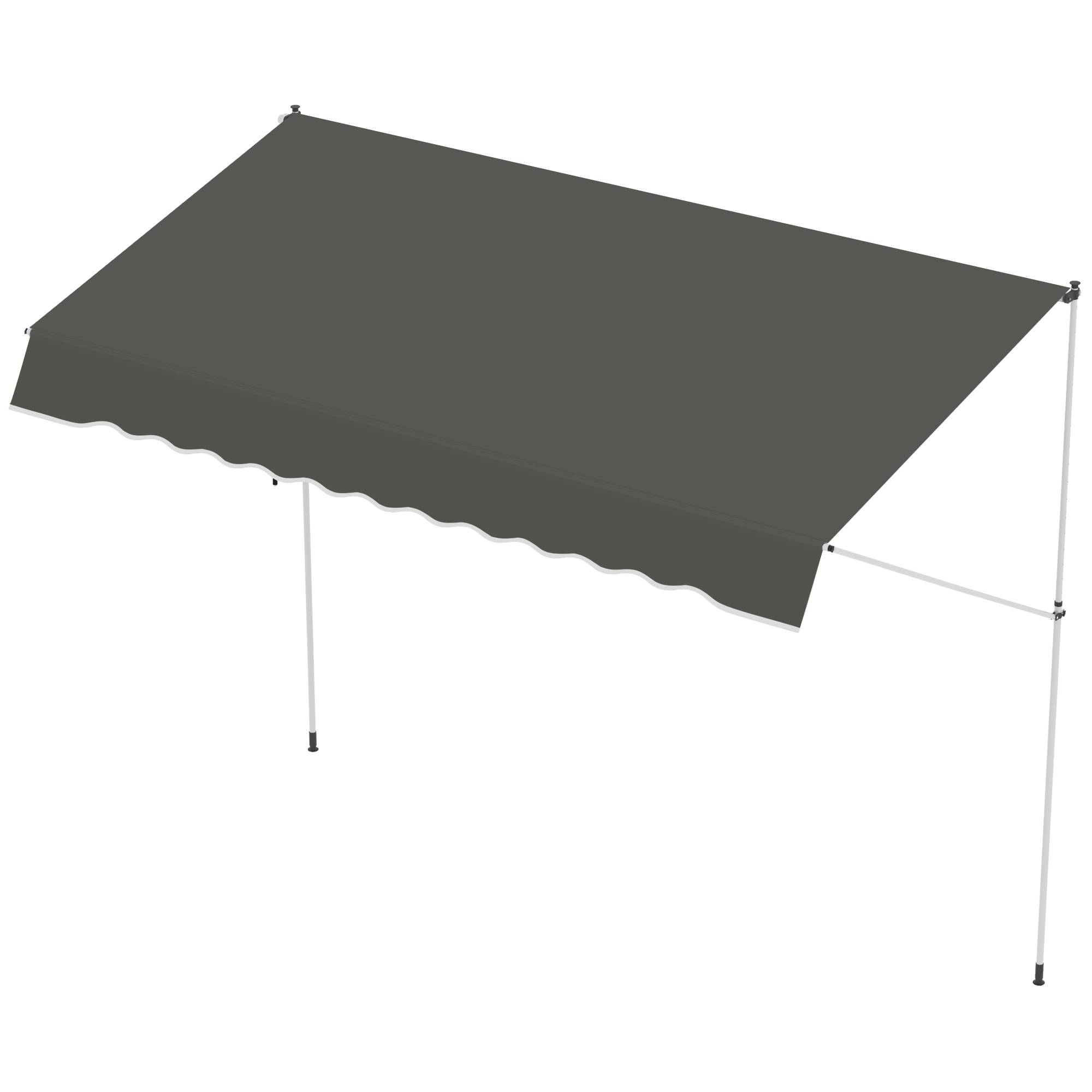 Sans Marque - Store banne pince manivelle réglable bras articulés balcon 150cm gris,Sans Marque - Image 2