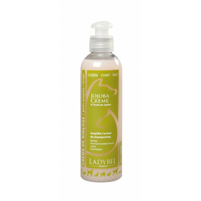 Crème de rincage Jojoba Crème Ladybel pour chien et chat Flacon 400 ml