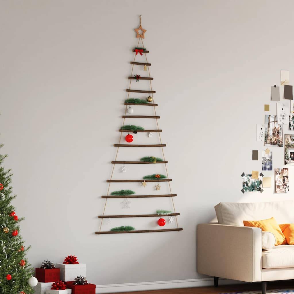 Grand Sapin de Noël Mural Suspendu en Bois Naturel Décoration Rustique 180 cm – ComfortXL Outdoor Living - Image 3