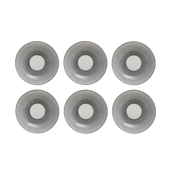 Set de 6 assiettes creuses Lunis - D 20,5 cm - Noir - Image 1
