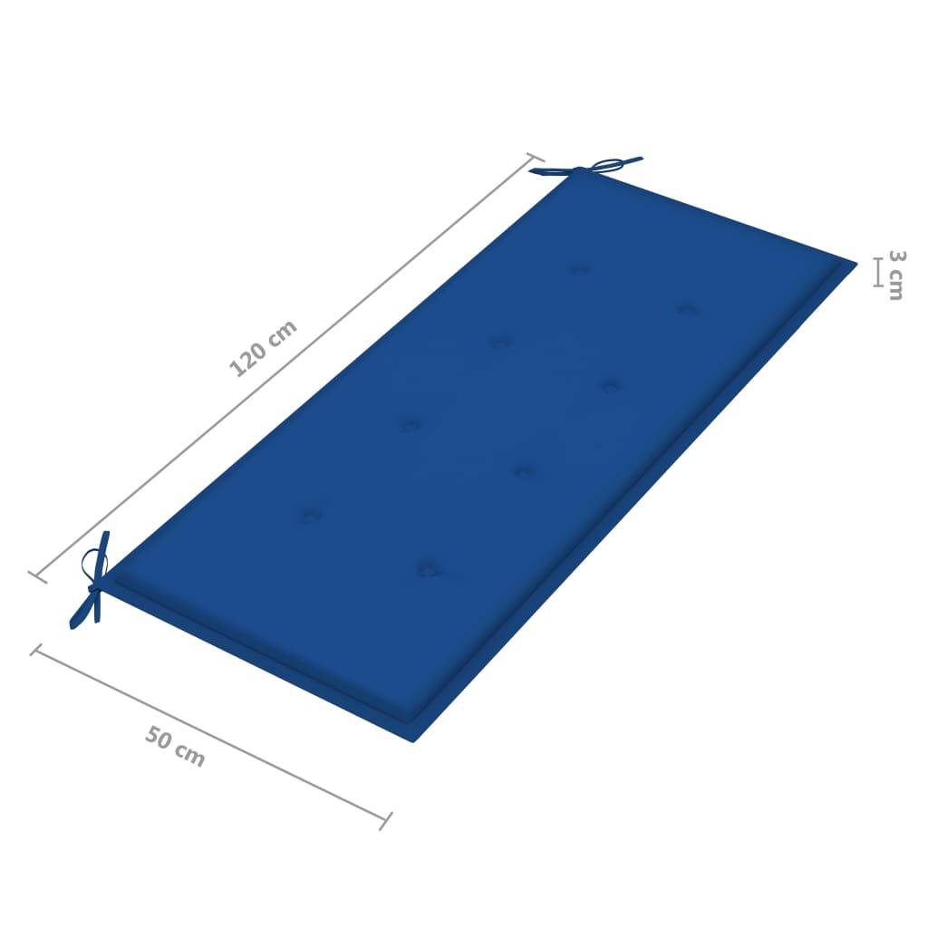 Helloshop26 - Banc de jardin meuble de patio d'extérieur terrasse empilable et coussin 128,5 x 57,5 x 90 cm bois de teck massif - Imagen 8
