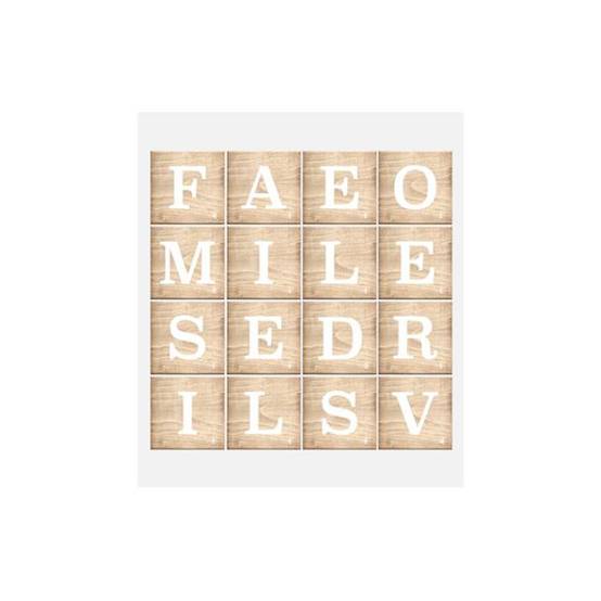 Sticker Relief "Lettres" 41x41cm Blanc - Image 1