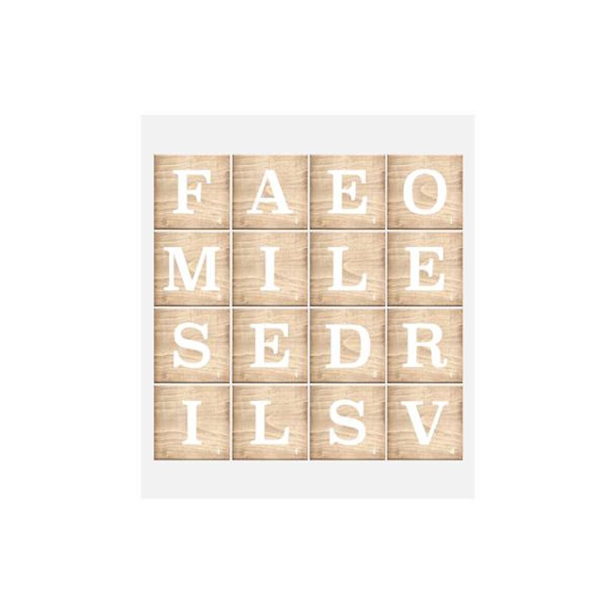 Sticker Relief "Lettres" 41x41cm Blanc - Image 1