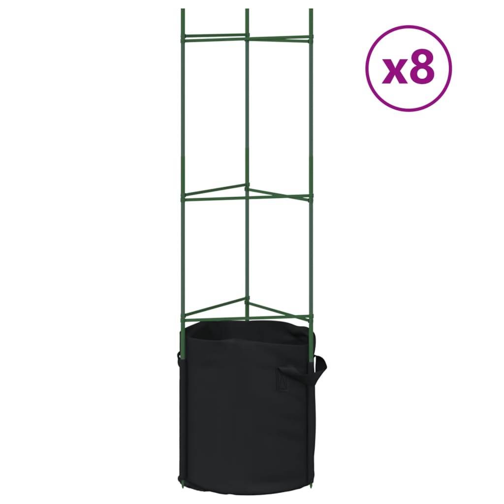 Vidaxl - Cages à tomates avec sacs à plantes 8 pcs 116 cm acier et PP vidaXL 3281492 - Image 2
