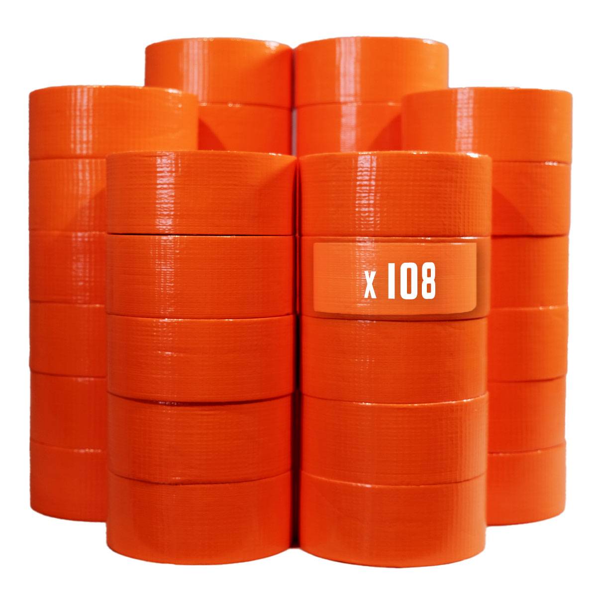 Lot de 108 Rubans adhésifs toilés orange 50 mm x 33 m - Rouleau adhésif pour fixer les bâches, fils et câbles TECPLAST - Imagen 1