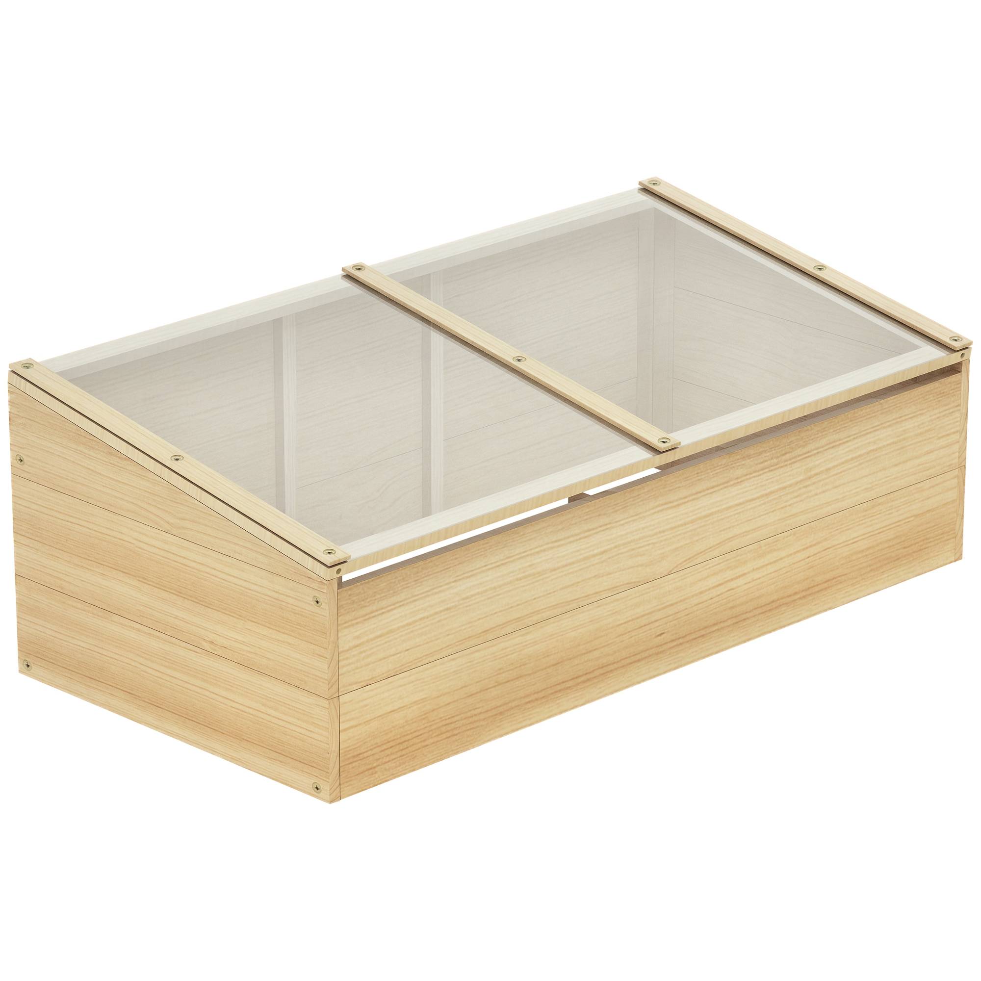 Châssis en bois, 100 x 50 x 35 cm, Naturel, sapin, plaque PC - Image 1
