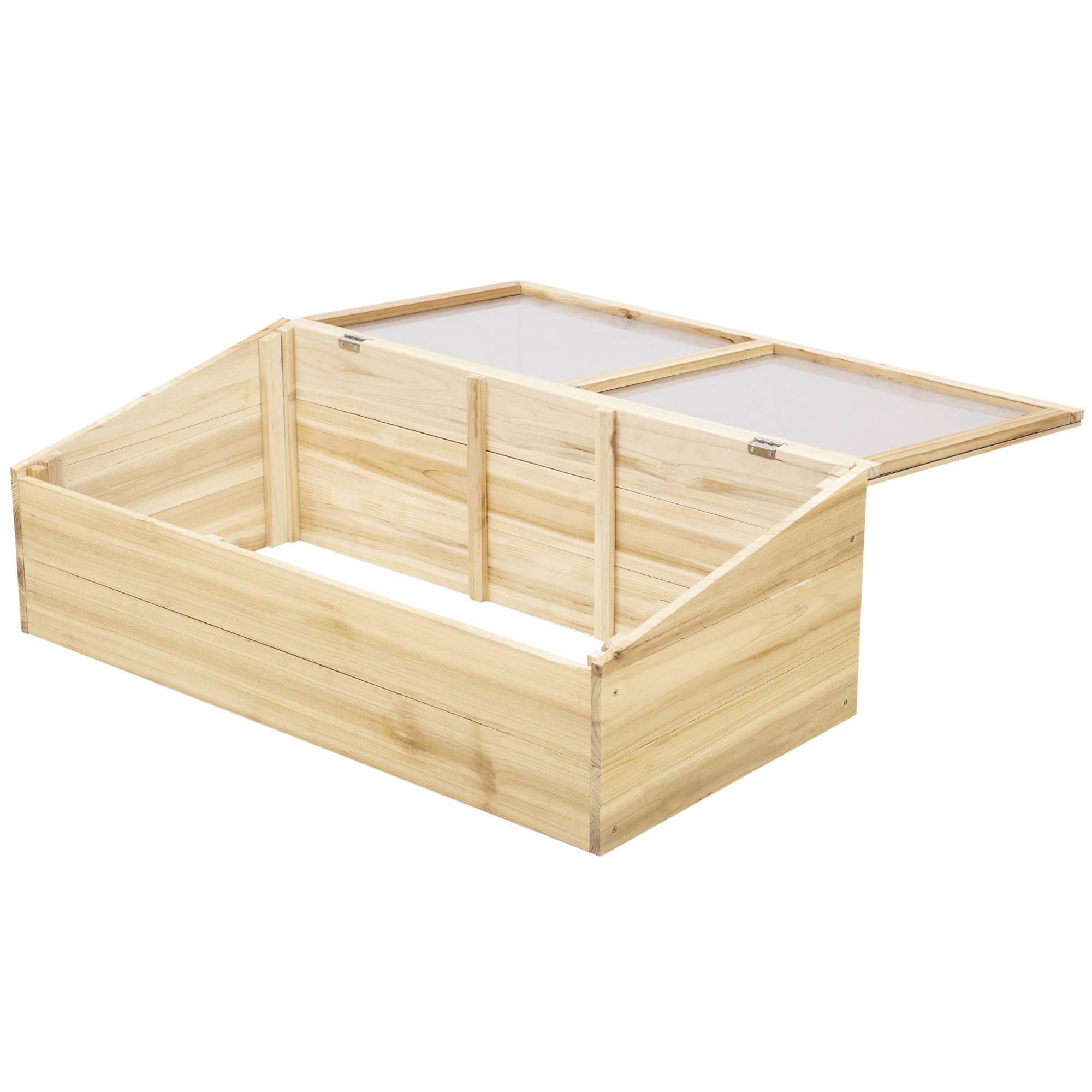Châssis en bois, 100 x 50 x 35 cm, Naturel, sapin, plaque PC - Image 2