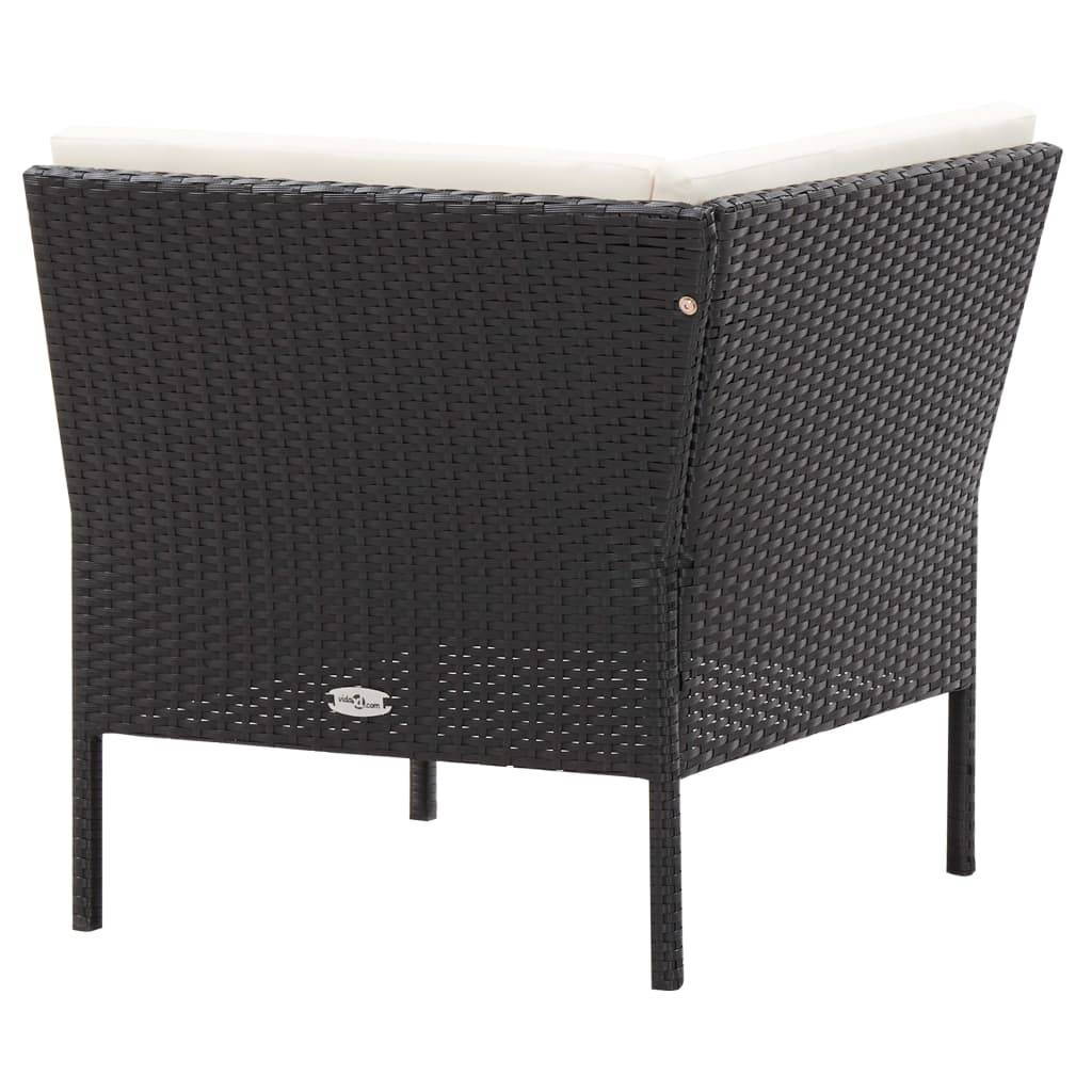 Helloshop26 - Salon de jardin meuble d'extérieur ensemble de mobilier 6 pièces avec coussins résine tressée noir - Imagen 5