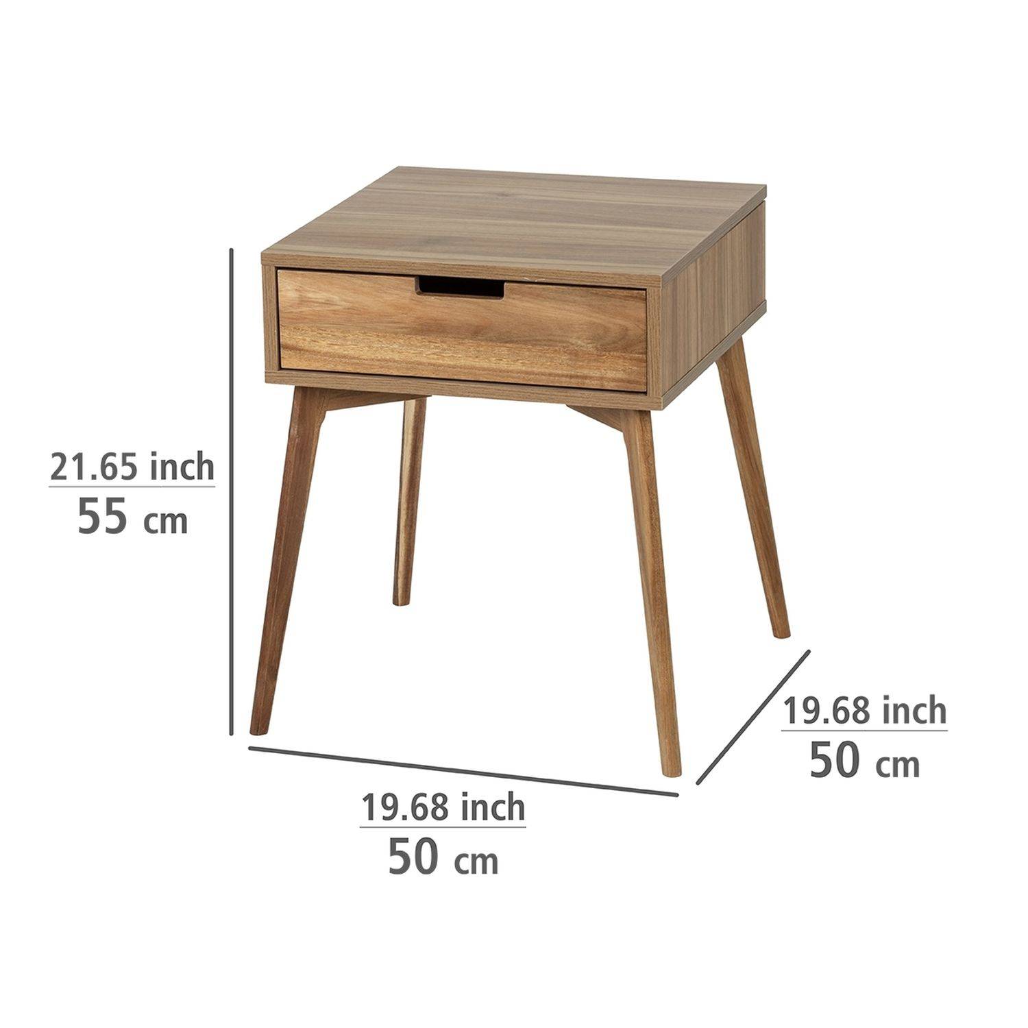 Sans Marque - Lot de 2 Tables de chevet Acina, en bois d'Acacias avec 1 tiroir - Toilinux - Image 3