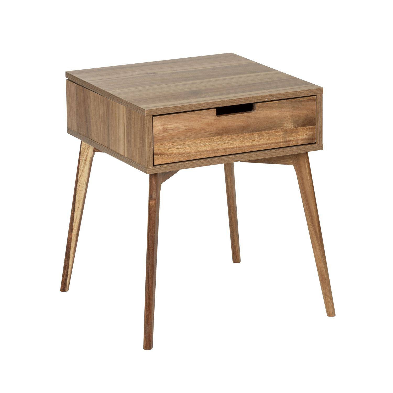 Sans Marque - Lot de 2 Tables de chevet Acina, en bois d'Acacias avec 1 tiroir - Toilinux - Image 2