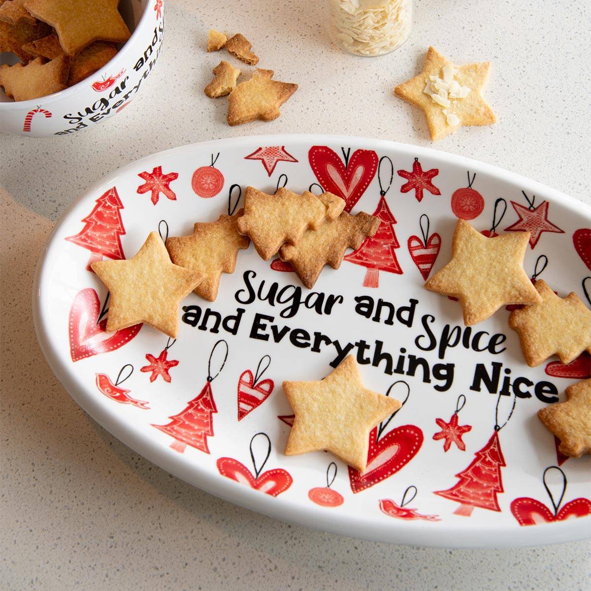 Assiette de Présentation de Noël "Bakery" 55cm Rouge - Image 4