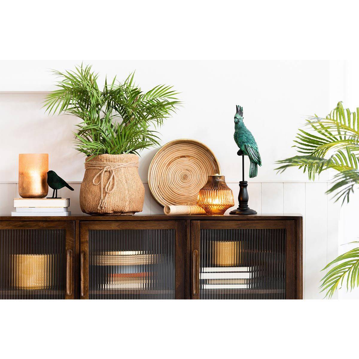 Plante Artificielle "Palmier en Pot" 84cm Vert - Image 3