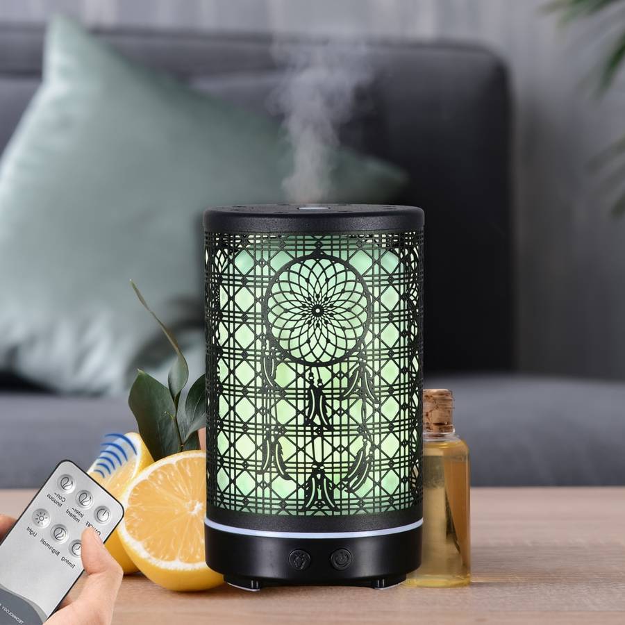 Zen'Arôme Diffuseur Aromathérapie avec Télécommande Siena - Éclairage Led Personnalisable - Coque en Métal avec Motif Original - Image 4