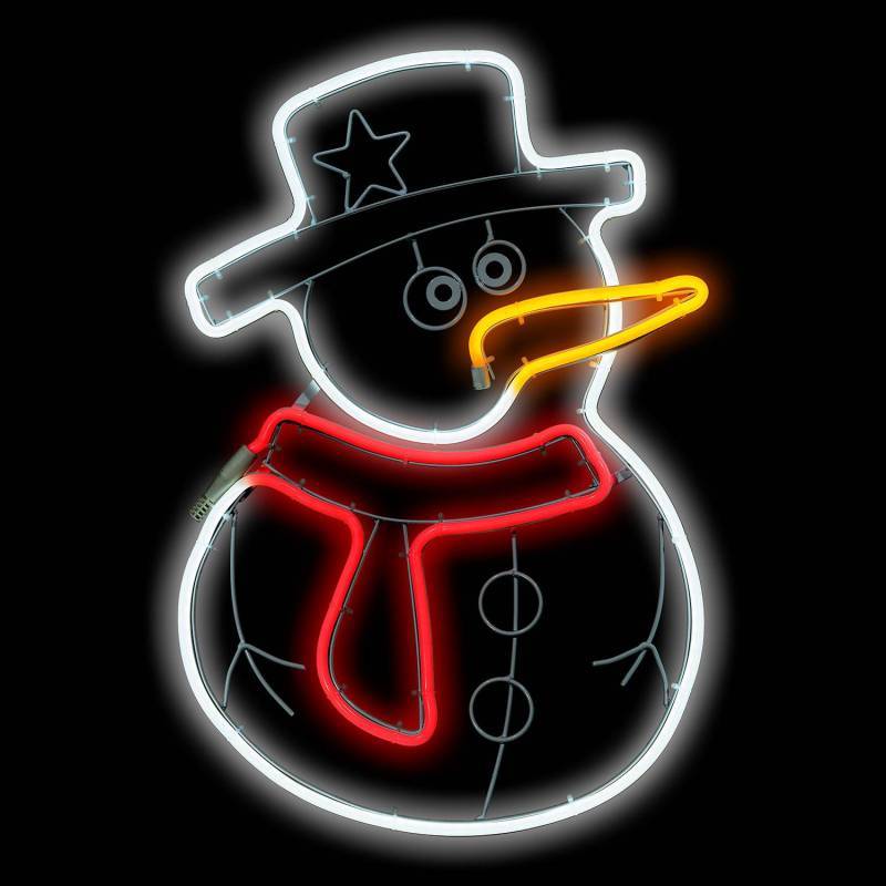 Lotti - Bonhomme de Neige IP44 Néon LED double face blanc froid Orange et rouge Lotti - Imagen 1