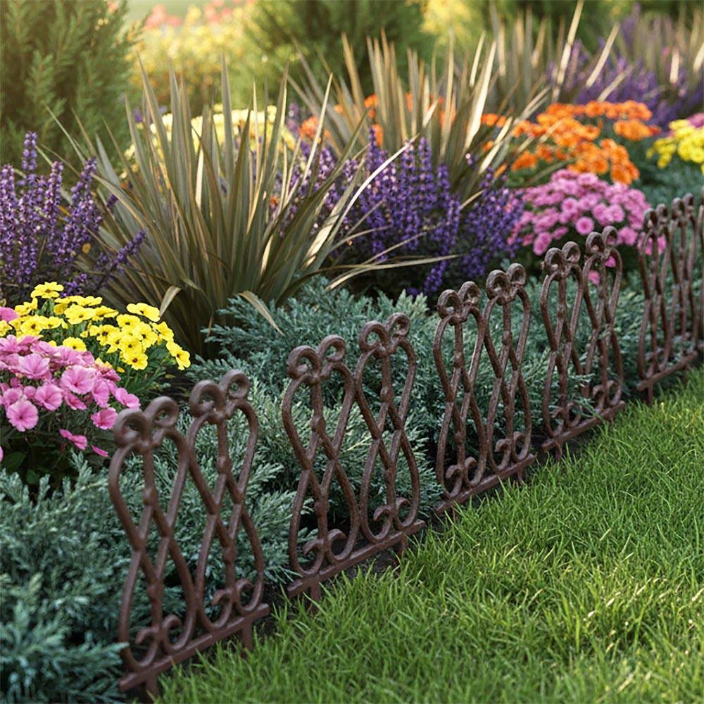 Esschert Design - Bordure de jardin en fonte Lys français Lot de 4 - Imagen 2