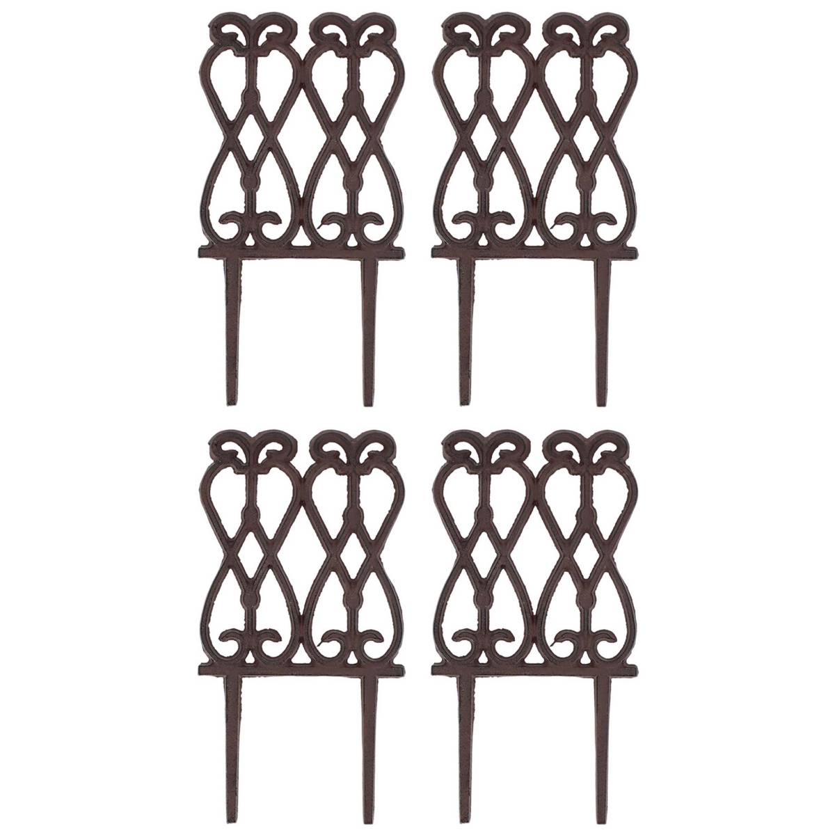 Esschert Design - Bordure de jardin en fonte Lys français Lot de 4 - Imagen 1