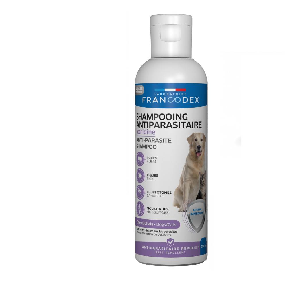Francodex - Shampoing Antiparasitaire Icaridine 250 ml pour Chien et Chat - Image 1