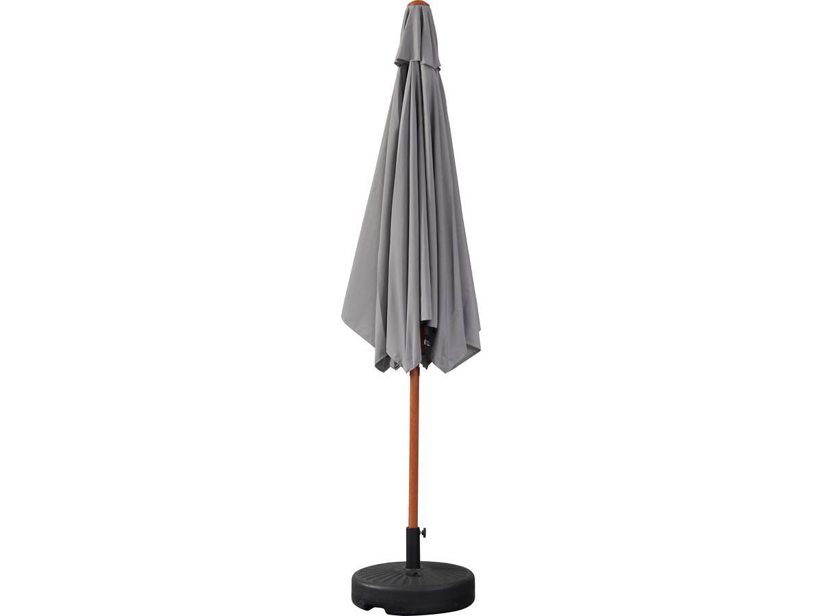 Parasol Jardin Droit Alu Finition Bois "luz" - Rond - ø 3m - Gris - Avec Pied à Lester -habitat Et Jardin - Imagen 2