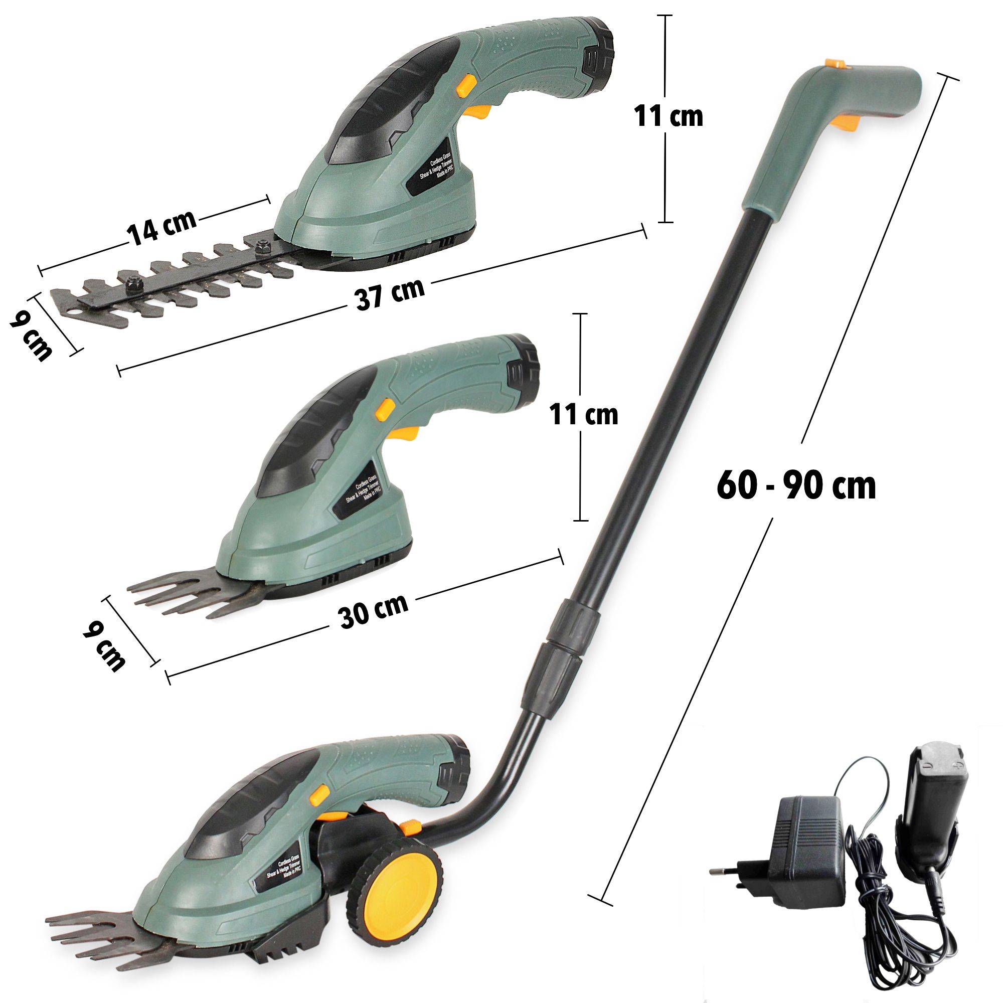 Coupe-bordure taille-haie sans fil 2 en 1 FISHTEC télescopique lames 10 et 17 cm - Image 7