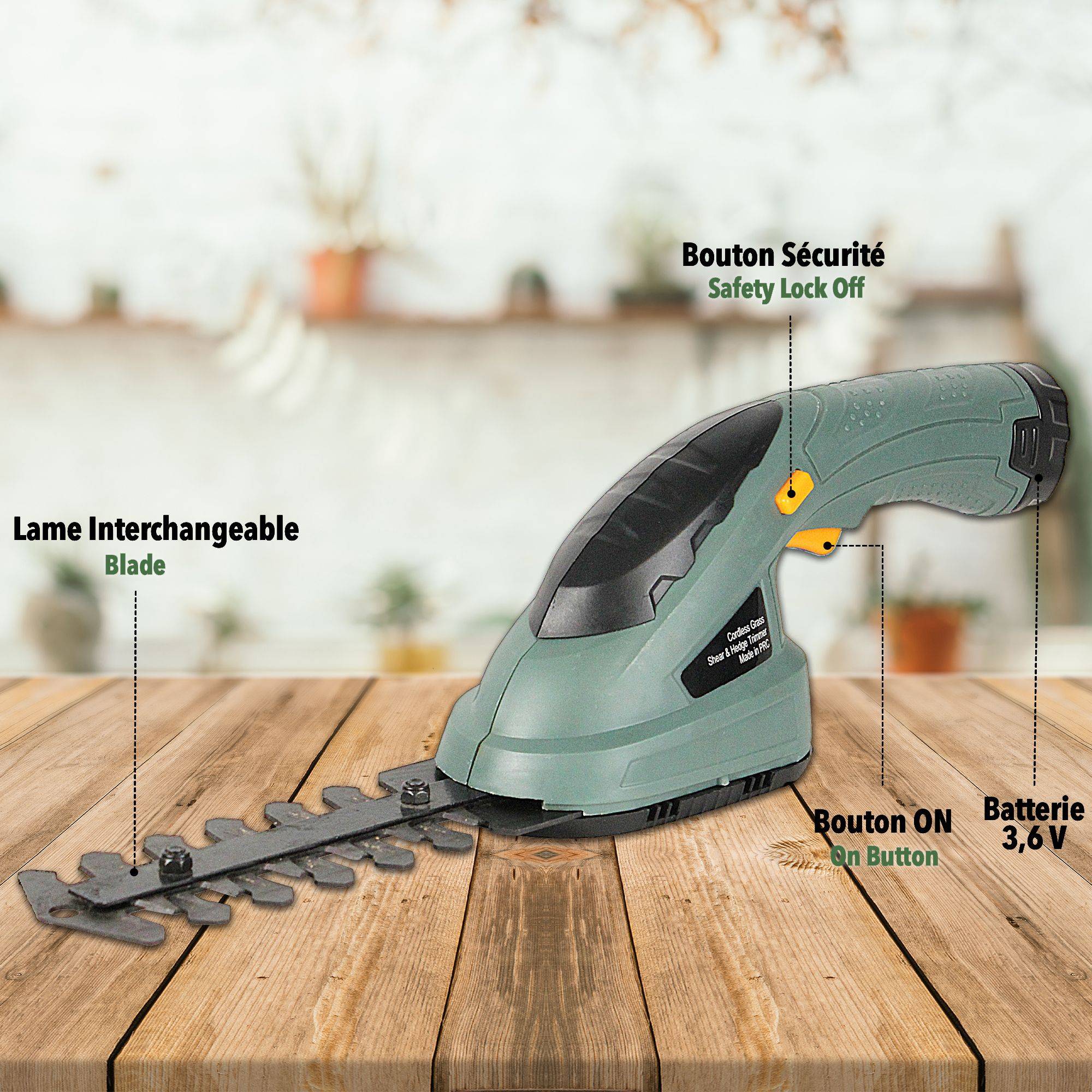 Coupe-bordure taille-haie sans fil 2 en 1 FISHTEC télescopique lames 10 et 17 cm - Image 6