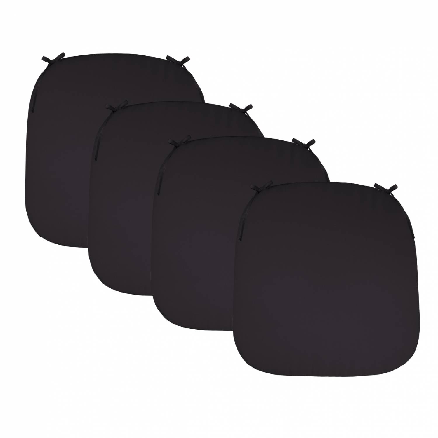 Linxor - Lot de 4 galettes, coussins déhoussables pour chaise - Gris foncé - Linxor - Imagen 1