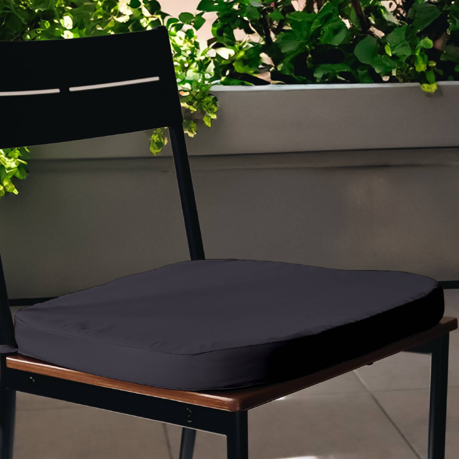 Linxor - Lot de 4 galettes, coussins déhoussables pour chaise - Gris foncé - Linxor - Imagen 7