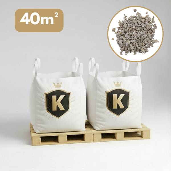 Gravillons calcaire blanc 6/16 mm – Pack 2 Big Bag +/- 1,5T – 40 m² - Image 1