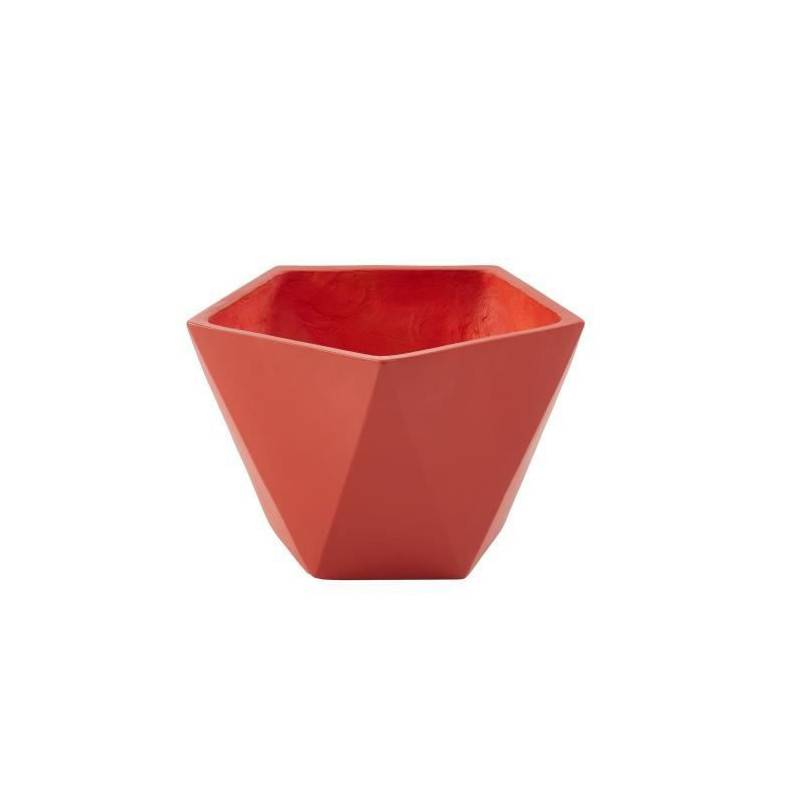 Beau Rivage - Pot Geometrique En Fibre De Verre - 50 X 30 Cm - Rose Corail - Imagen 1