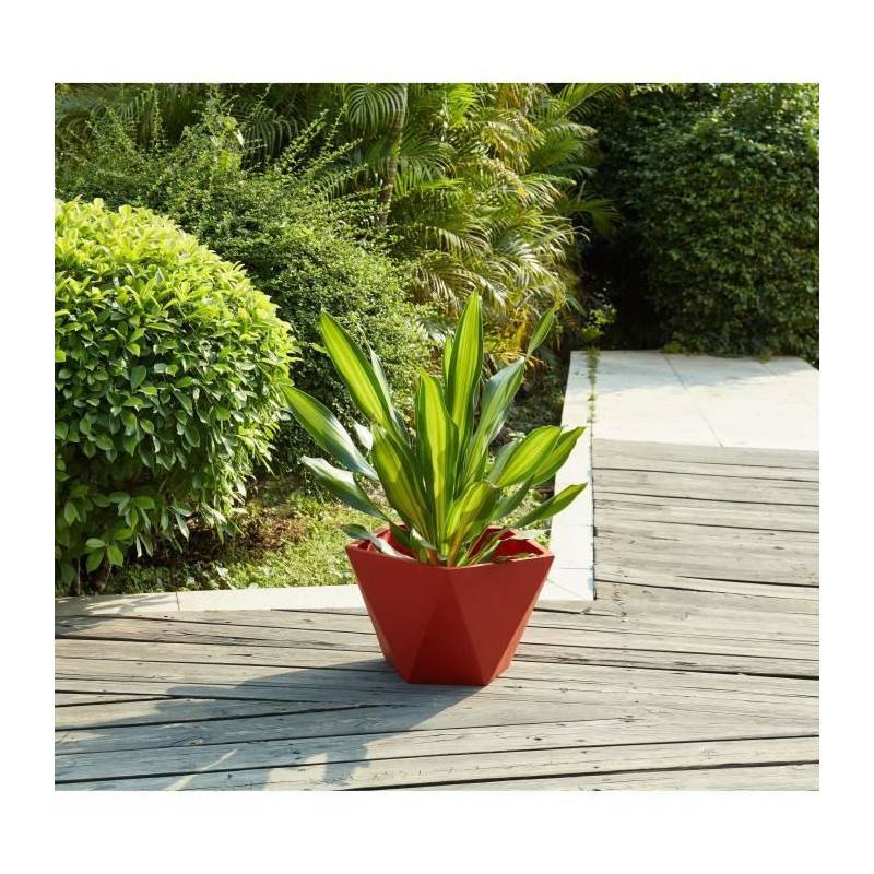 Beau Rivage - Pot Geometrique En Fibre De Verre - 50 X 30 Cm - Rose Corail - Imagen 4