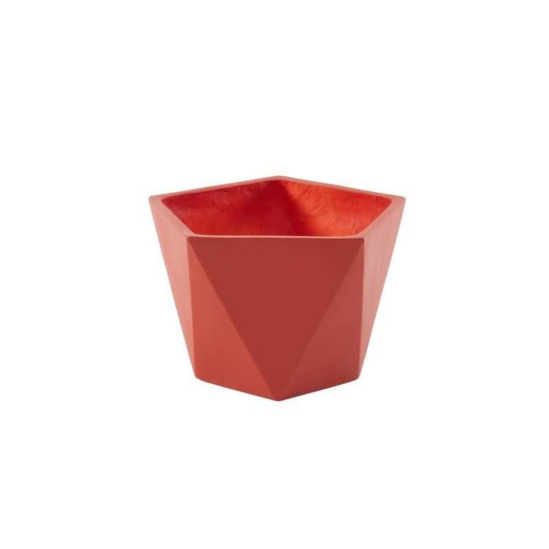 Beau Rivage - Pot Geometrique En Fibre De Verre - 50 X 30 Cm - Rose Corail - Imagen 2