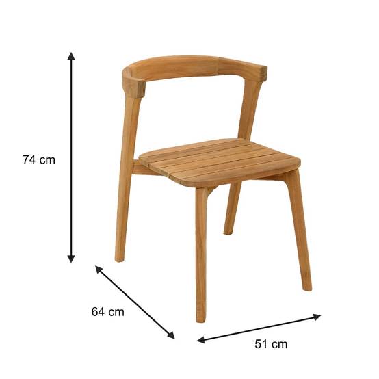 Chaise de jardin en teck massif Rumba - TECK'Attitude - Imagen 7