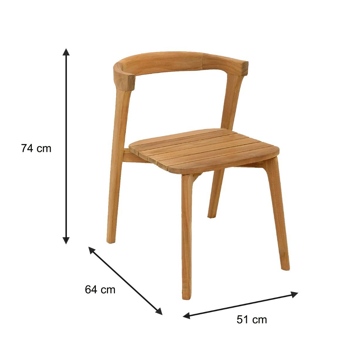 Chaise de jardin en teck massif Rumba - TECK'Attitude - Imagen 7
