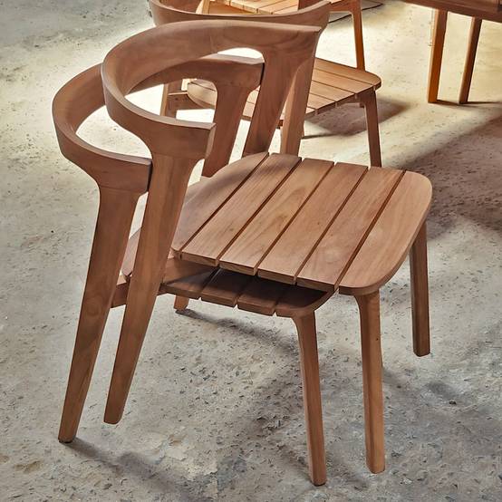 Chaise de jardin en teck massif Rumba - TECK'Attitude - Imagen 6