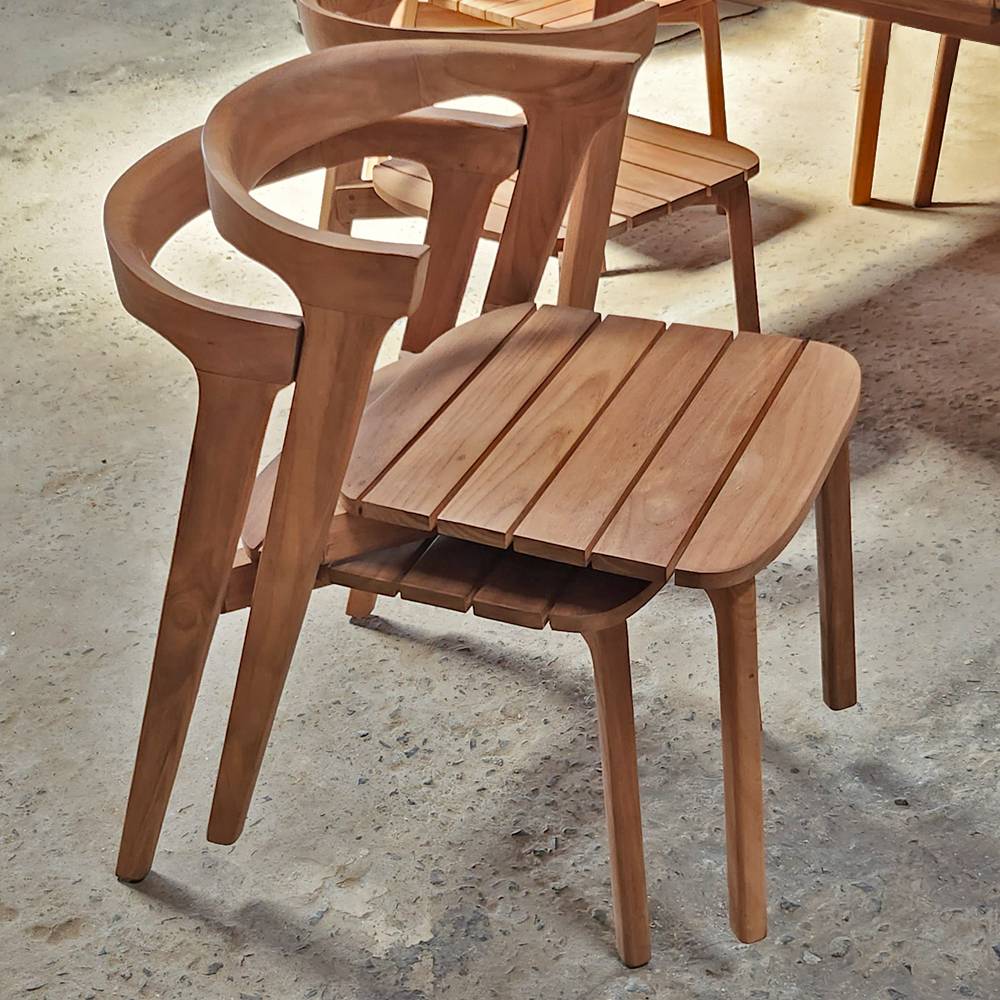 Chaise de jardin en teck massif Rumba - TECK'Attitude - Imagen 6