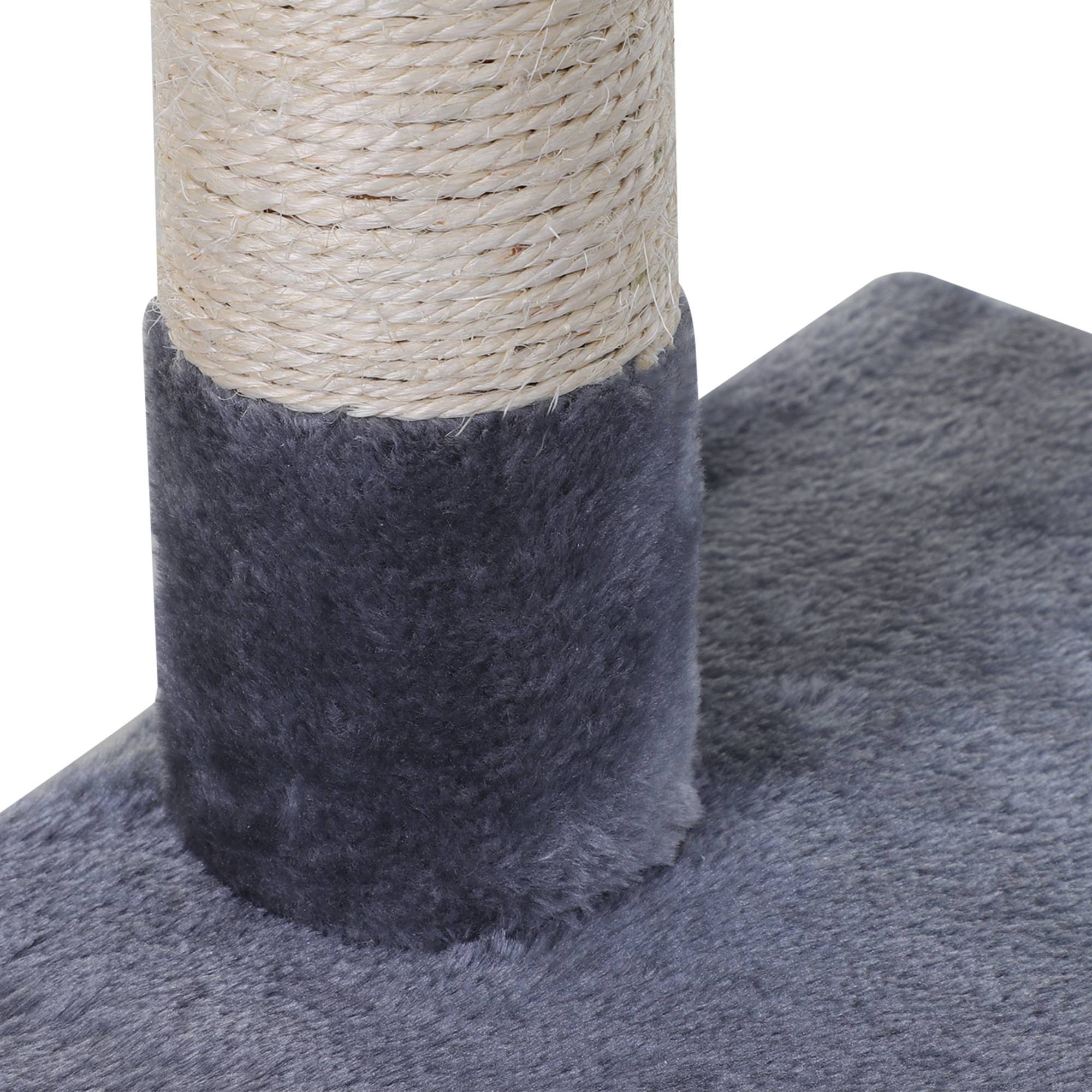 Arbre à chat à griffer, tour à chat 50 x 36 x 70 cm, centre d'activités avec hamac, plateforme et poteaux en sisal, gris - Image 10