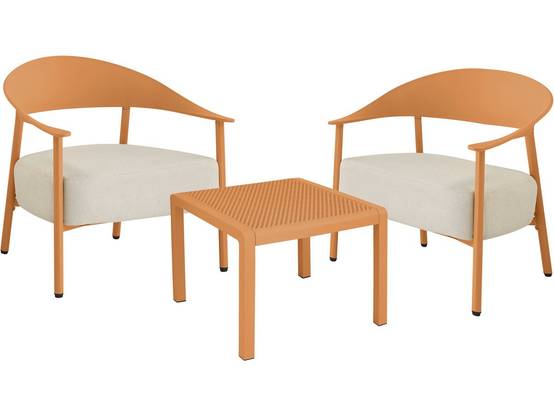 Salon De Jardin En Métal Et Plastique "céora" - 2 Places - Orange -habitat Et Jardin - Image 1