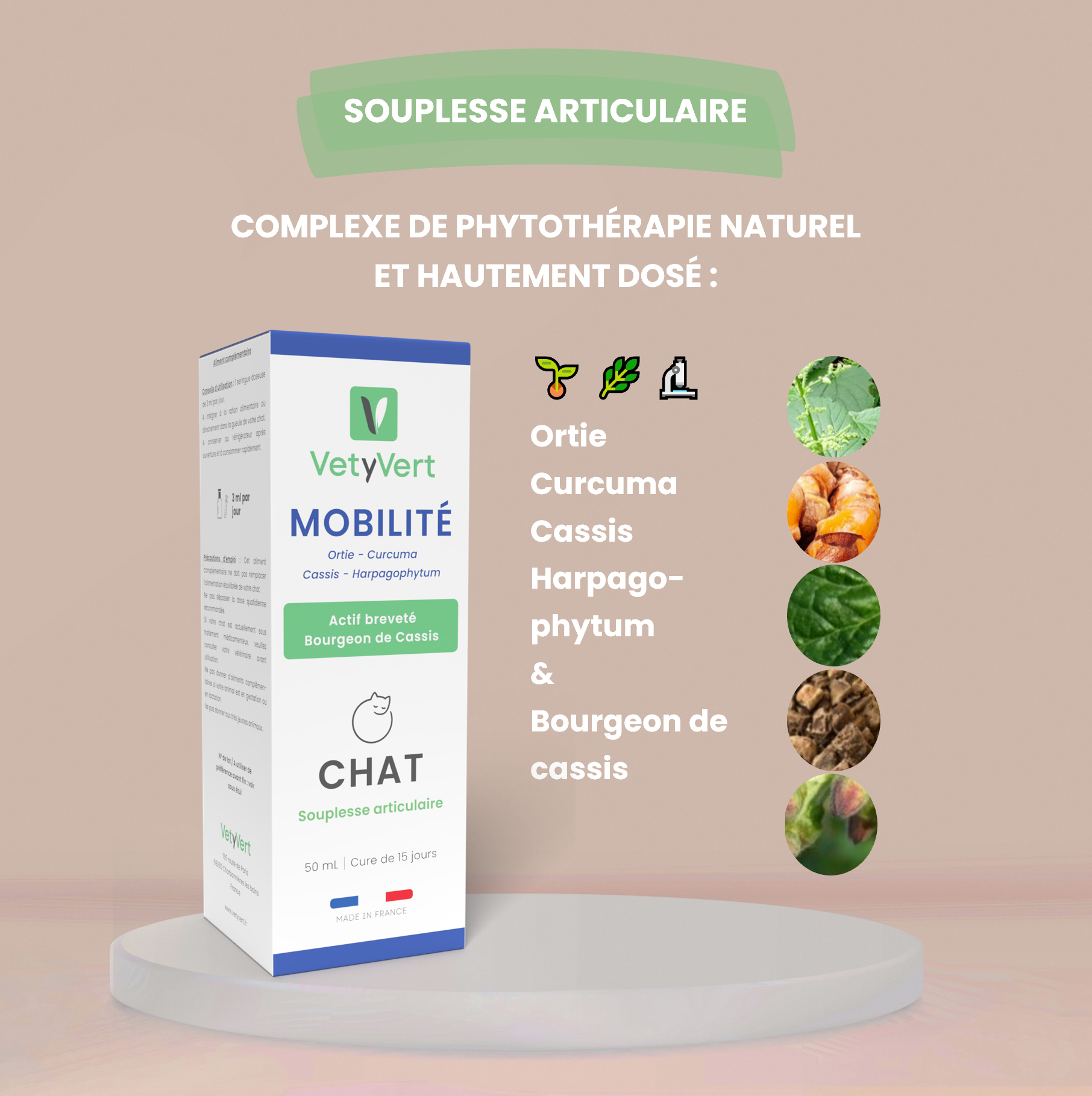 Complément alimentaire vétérinaire - Mobilité (articulations) chat 50 mL - VetyVert - Image 3