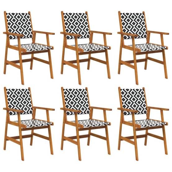 Chaises de jardin bois d'acacia et polyrotin naturel 56 x 62 x 92 cm - PANGIVO - Image 2