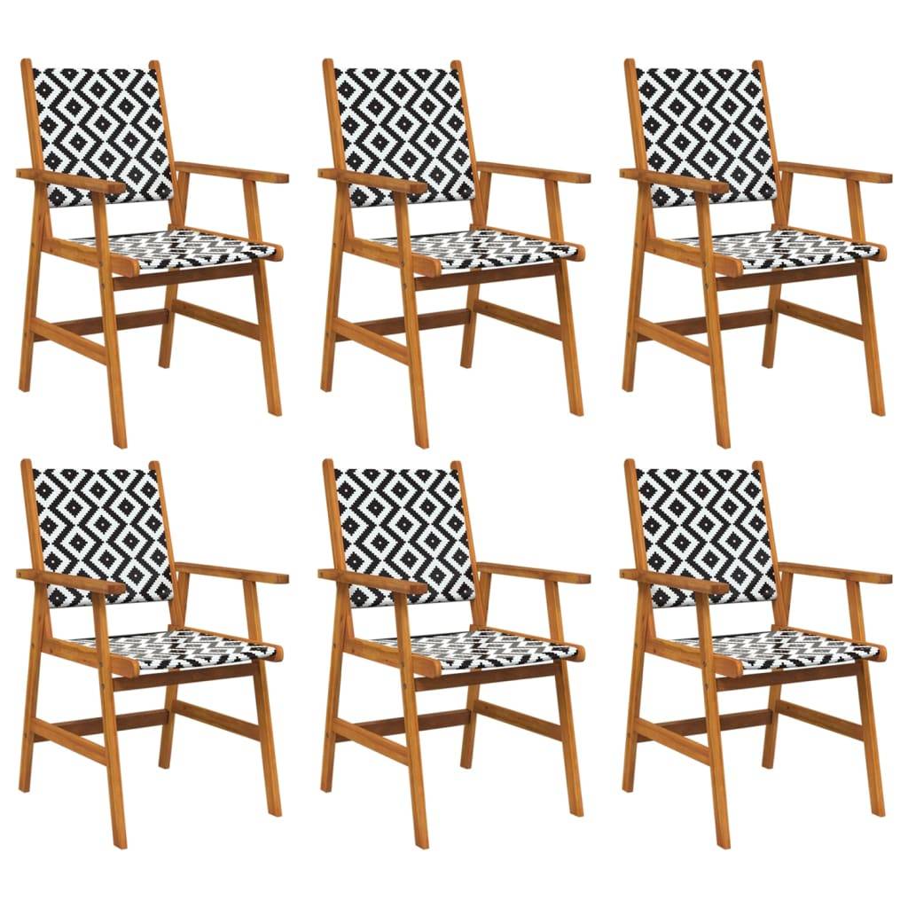 Chaises de jardin bois d'acacia et polyrotin naturel 56 x 62 x 92 cm - PANGIVO - Image 2