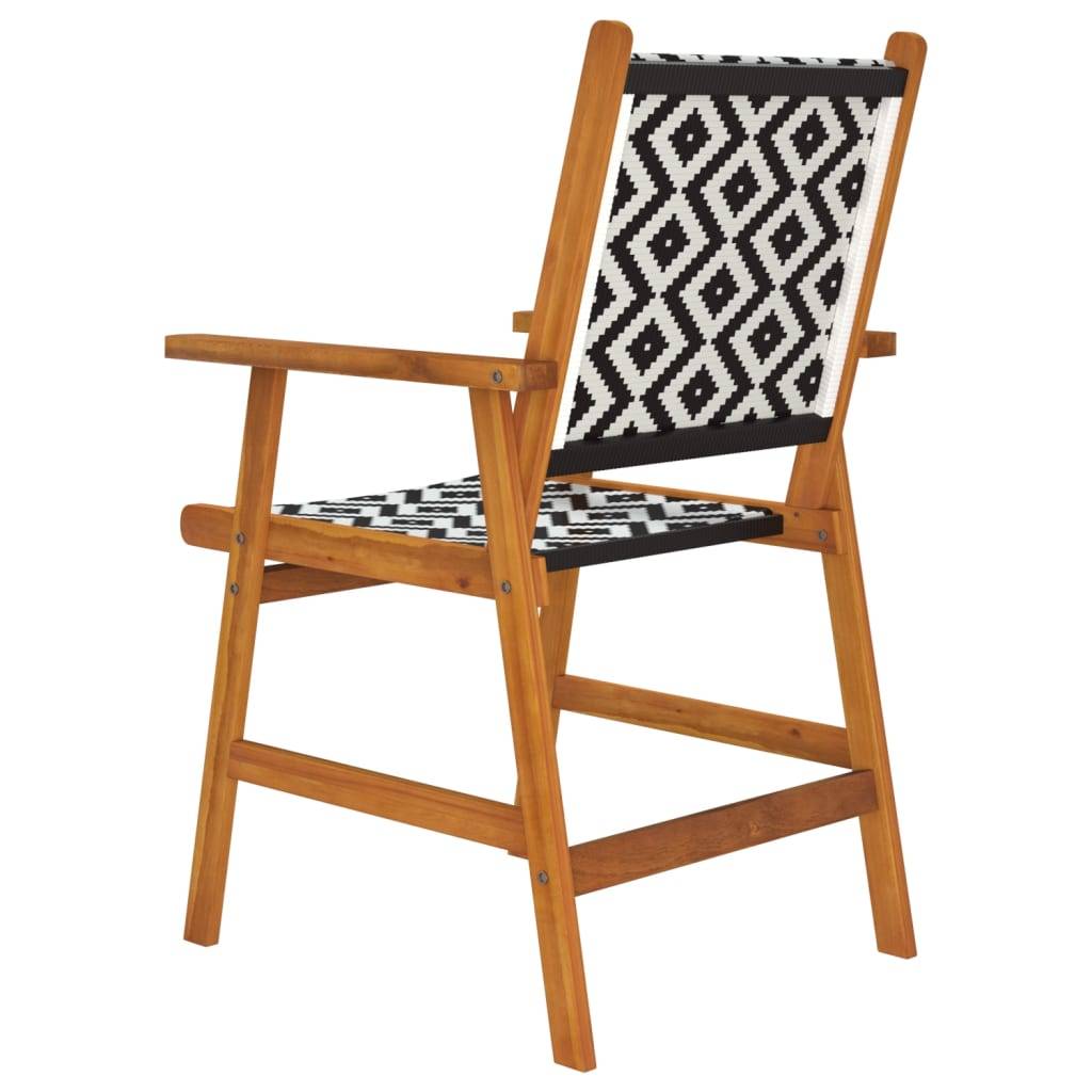 Chaises de jardin bois d'acacia et polyrotin naturel 56 x 62 x 92 cm - PANGIVO - Image 6