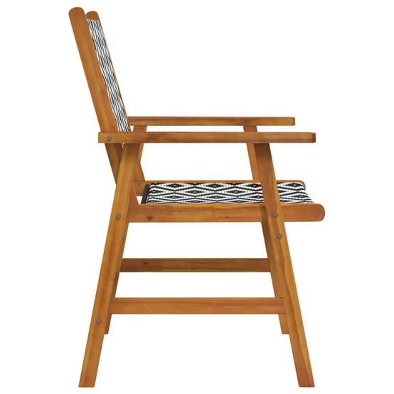 Chaises de jardin bois d'acacia et polyrotin naturel 56 x 62 x 92 cm - PANGIVO - Image 5