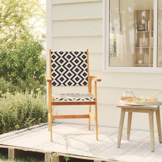 Chaises de jardin bois d'acacia et polyrotin naturel 56 x 62 x 92 cm - PANGIVO - Image 1