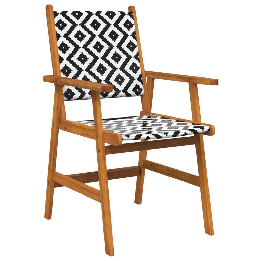 Chaises de jardin bois d'acacia et polyrotin naturel 56 x 62 x 92 cm - PANGIVO - Image 3