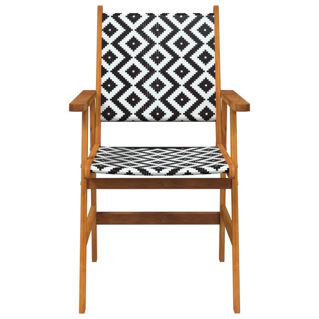 Chaises de jardin bois d'acacia et polyrotin naturel 56 x 62 x 92 cm - PANGIVO - Image 4