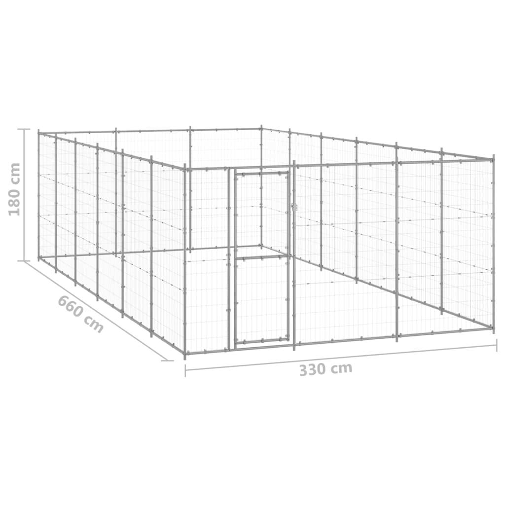 Vidaxl - Chenil extérieur Acier galvanisé 21,78 m² vidaXL 3082328 - Imagen 3