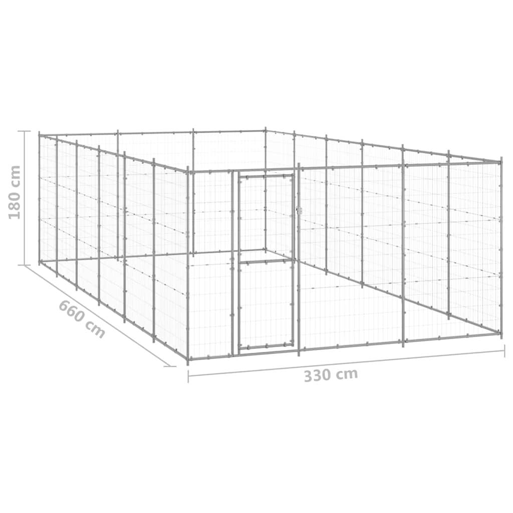 Vidaxl - Chenil extérieur Acier galvanisé 21,78 m² vidaXL 3082328 - Imagen 6