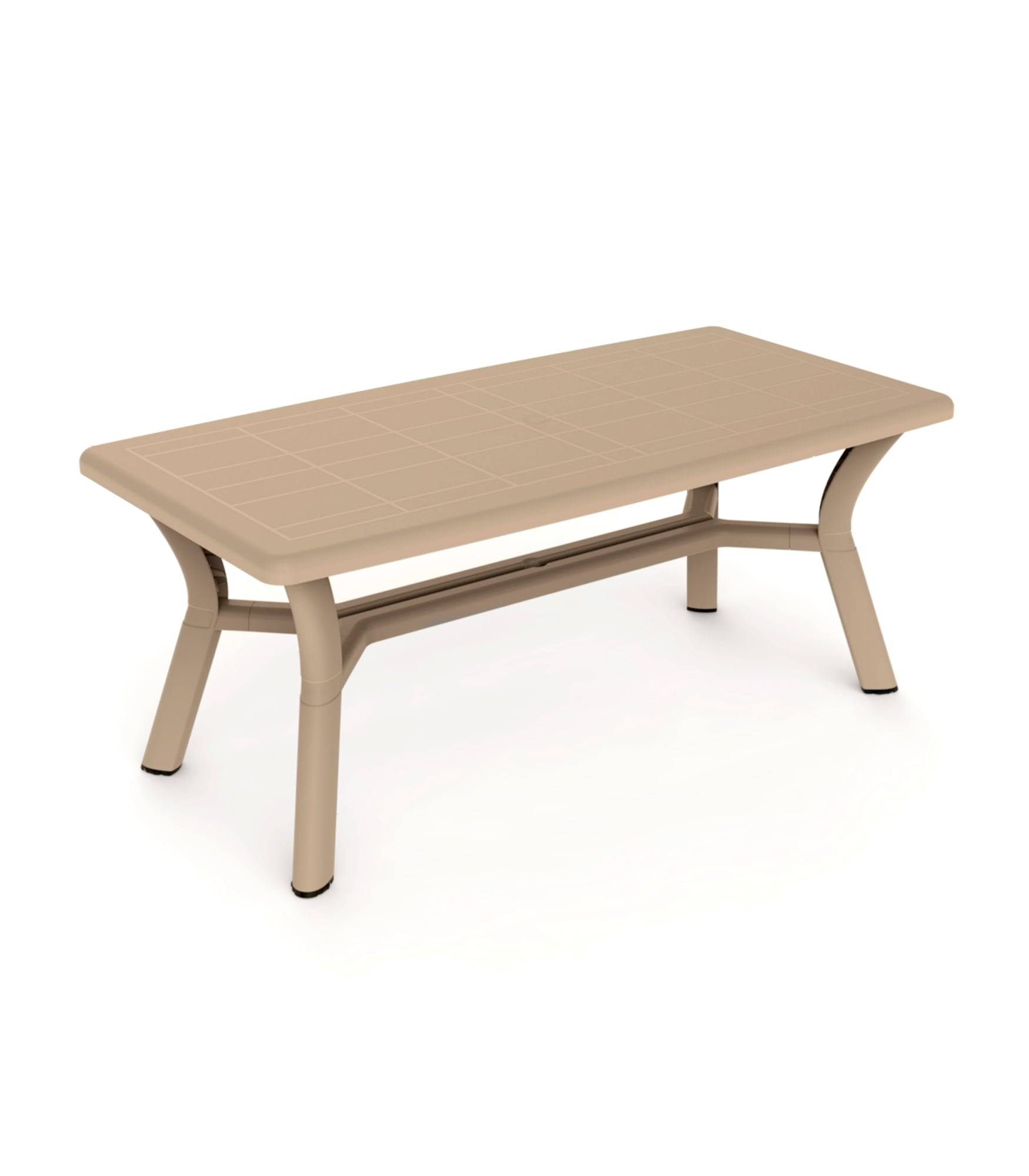 Table rectangulaire recyclée extérieur 180x90 sable DALIA garbar - Image 1