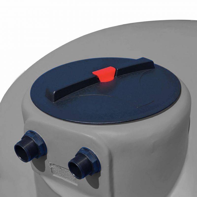 Cuve récupération eau de pluie 500L - Réservoir aérien cylindrique Gris - Polyéthylène - ELBI PA - Image 8